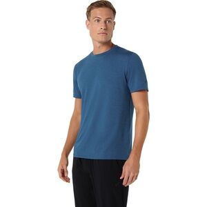 Asics Mens Navy Crewneck Cotton Blend Training Short Sleeve T-Shirt